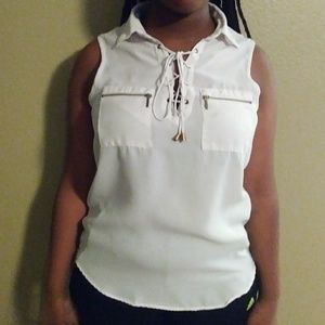 White blouse with pockets